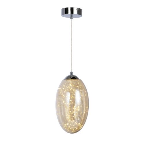 REALITY Irma Pendant lamp LED Size:33*22*120cm 1x15W 1200Lm 3000K. Shade in Glass amber  - REAL-330401-06