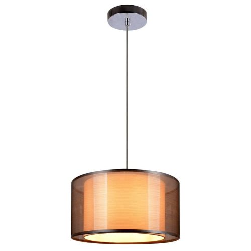 REALITY Martina 1-LIT PENDANT LAMPW/230V 50Hz E27*1(W/O BULB)W/SIZE:D300 MMW/CHROME + GREY SHADE FINISHW/BASE SIZE:D100MM - REAL-333201-47