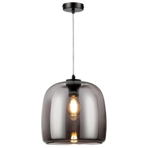 REALITY Enola ChandelierE27X1 MAX40WIron+glassD22CM canopy and cup black - REAL-334301-02