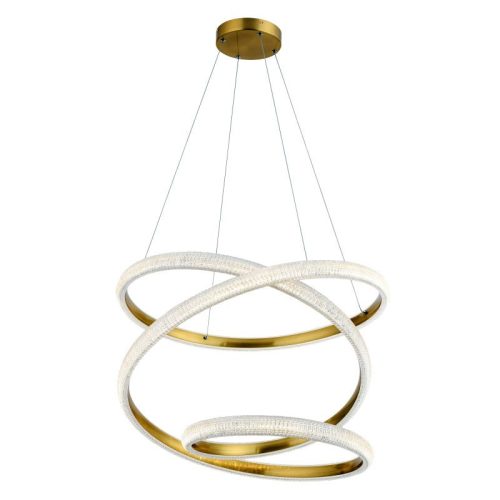 REALITY Enzo Pendant lamp, Alu.and acrylic and Ironshiny gold finish on aluLED 4000K 58W; 80lm/W;25000hours;CRI≧80;A+Size:D700*H1200MM - REAL-337201-32