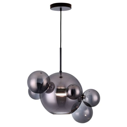 REALITY Multiverse Pendant lamp, Alu+ acrylic + Iron+Glass black finishing+Smoked GlassLED 4000K 10W; 80lm/W;25000hours;CRI≧80;A+Size:D300*H1200CM (glass sizes :100+120+150+300) - REAL-338121-02