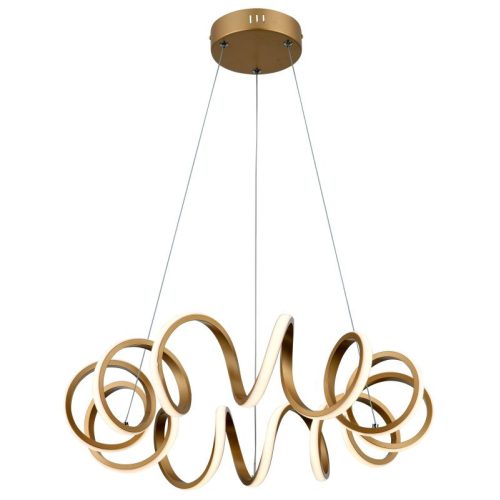 REALITY Loop pendant lamp with dimmable driver +RCAlu+ pvc+ Iron Painting Gold finishingLED 4000K 40W; 80lm/W;25000hours;CRI≧80;A+Size:D550*H1200MM H12 - REAL-340201-09