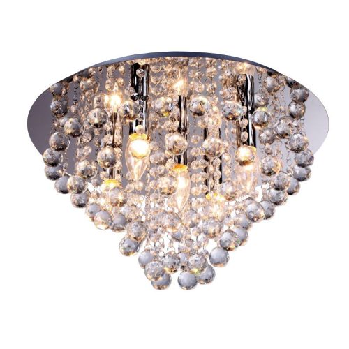 REALITY London crystal  Ceiling lamp,chromeCrystal hanging beads5*E14 Max.40W,bulb excl.Dia:46cm H:23cm 