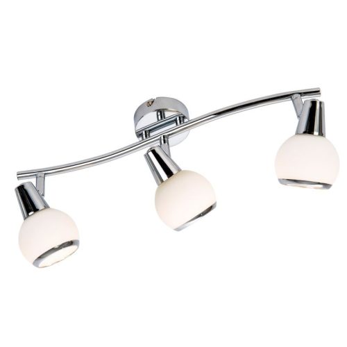 REALITY Loris  Spot lamp,chromewhite glass Dia:8cmcanopy Dia:8cm tube L:45cm3*E14,Max.40W,bulb excl. - REAL-817403-06