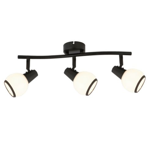 REALITY Loris  Spot lamp,sand black/white glass Dia:8cmcanopy Dia:8cm tube L:45cm3*E14,Max.40W,bulb excl. - REAL-817403-30