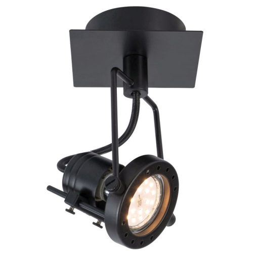 REALITY Fiji 2 1lt spot black.GU10*1 bulb not incl.Canopy:L100*W100MM*H25MM,lamp size：L100*W100*H160MM - REAL-823701-02