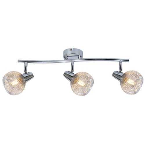 REALITY Loretto 3lt spot,chromesize:100*450*165mmmetal shade:∅100*80mm3*E14 bulb not incl. - REAL-830703-06