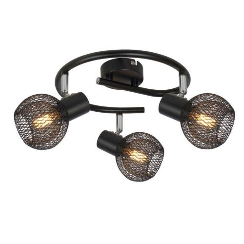 REALITY Loretto 3lt G shape spot black, Shade blacksize:∅460*165mmmetal shade:∅100*80mm3*E14 bulb not incl. - REAL-830733-02