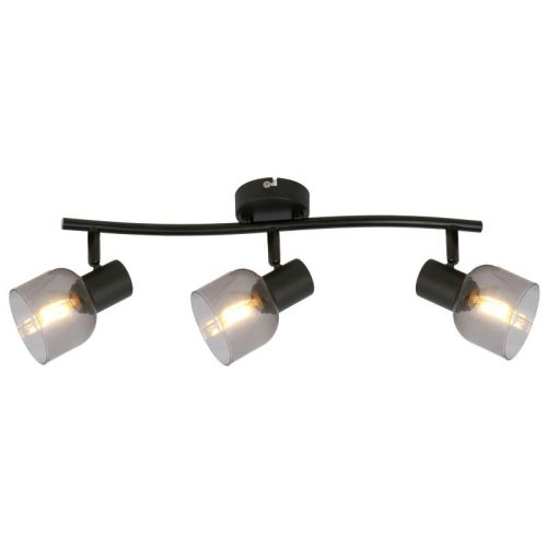 REALITY Judy spot 3-ltmetal blackglass shade smokeyfor 3 x E14, max. 40WL: 40 cmglass L: 8, D: 7 cm - REAL-835503-02