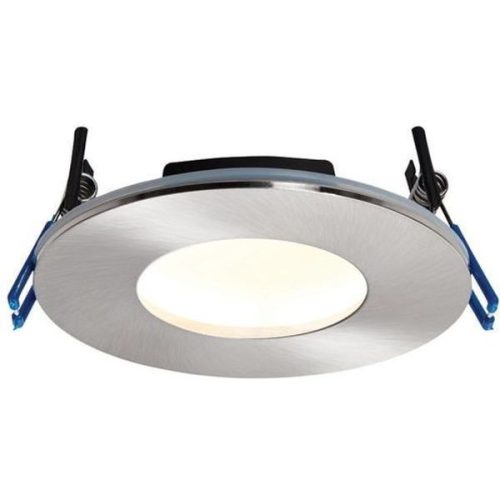 Saxby 69881 OrbitalPLUS Satin Nickel IP65 9W 460lm 3000K 97mm Dimmable Fire Rated Downlight SAX-69881